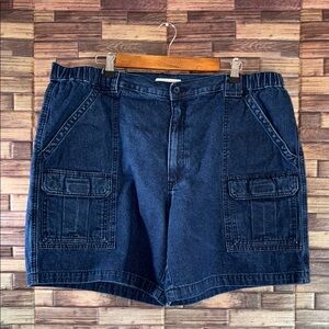 EUC Men's Blue Denim Cargo Shorts by Savane 42